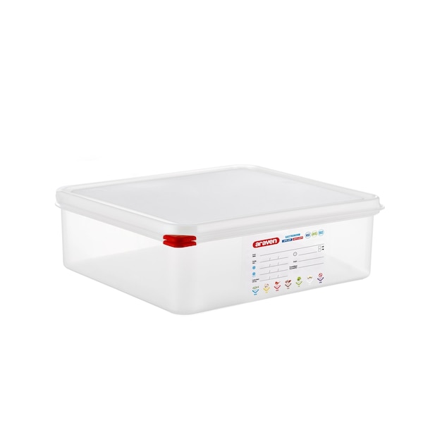 Araven AIRTIGHT CONTAINER POLYPROPYLENE GN2/3, 8.5qt TRANSPARENT 13 7/8" X 12 3/4" X 4" - 03469