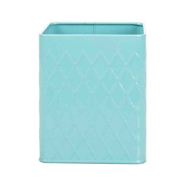 Home Basics Home Basics Tin Utensil Holder, Turquoise - ZOR96283