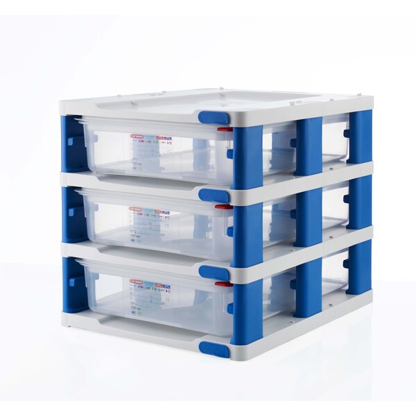 Araven TOWER GN1/1 WITH 3 AIRTIGHT 4" CONTAINERS, 22 1/8" X 14 5/8" X 15 5/8" - 19861