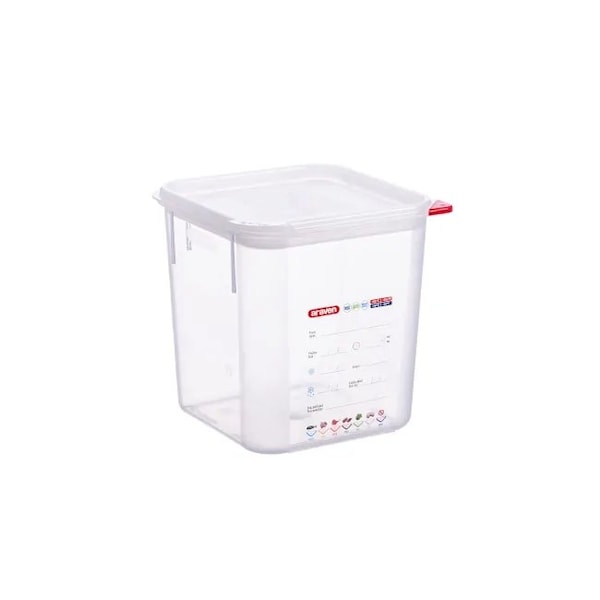 Araven Polypropylene Airtight Square Container, 4.2QT, 6PK - 11852