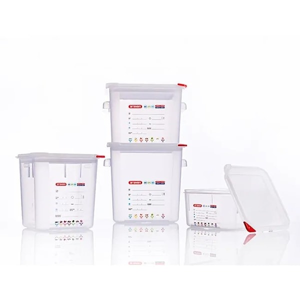 Araven Polypropylene Airtight Square Container, 4.2QT, 6PK - 11852