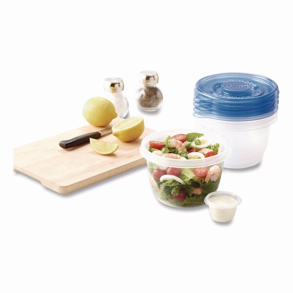 Glad To Go Lunch Containers, 2 Compartments, 32 oz, Plastic, 4PK - XZA78404