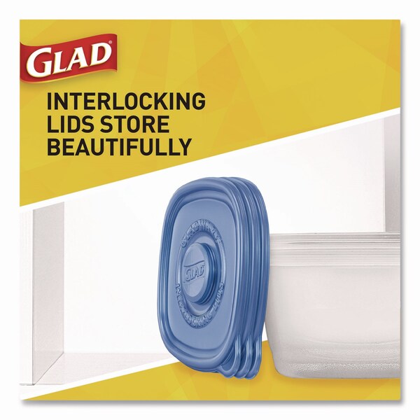 Glad To Go Lunch Containers, 2 Compartments, 32 oz, Plastic, 4PK - XZA78404