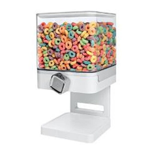 Honey-Can-Do HoneyCanDo KCH-06127 Compact Dry Food Dispenser; Single Control; Black & Chrome - KCH-06127