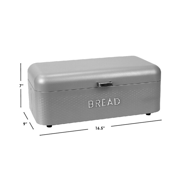 Hds Trading Soho Steel Bread Box, Grey - ZOR96017