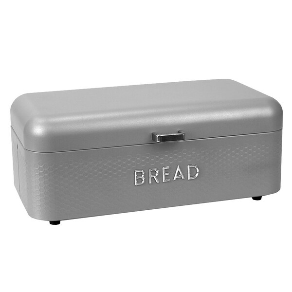 Hds Trading Soho Steel Bread Box, Grey - ZOR96017