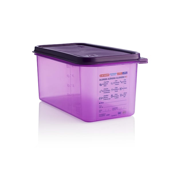 Araven ALLERGEN AIRTIGHT CONTAINER GN1/3, 6, 3qt PURPLE, 12 3/4" X 6 7/8" X 6" - 61393