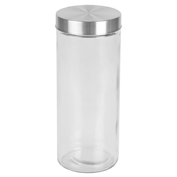 Home Basics Home Basics X-Large 67oz. Round Glass Canister with Air-Tight Metal Lid, Clear - ZOR96120
