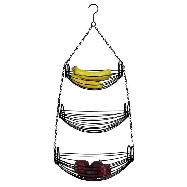 Hds Trading 3Tier Black Oval Hanging Basket - ZOR95931