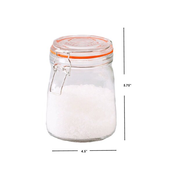 Home Basics Home Basics 34 oz. Glass Pickling Jar with Wire Bail Lid and Rubber Seal Gasket - ZOR96128