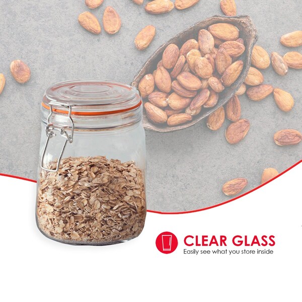 Home Basics Home Basics 34 oz. Glass Pickling Jar with Wire Bail Lid and Rubber Seal Gasket - ZOR96128