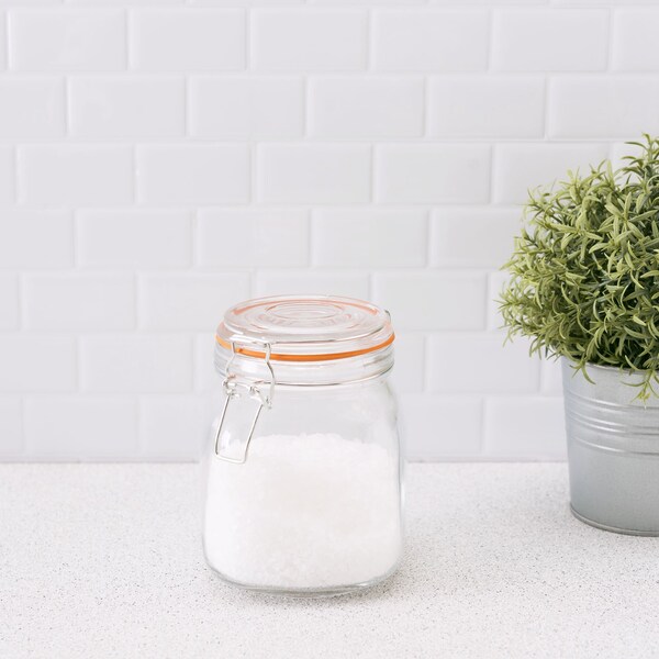 Home Basics Home Basics 34 oz. Glass Pickling Jar with Wire Bail Lid and Rubber Seal Gasket - ZOR96128