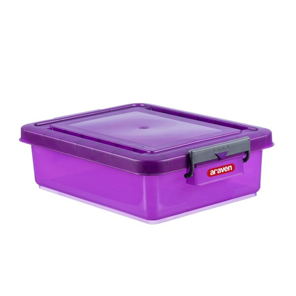 Araven FOOD BOX LARGE W/LID 7.5GAL PURPLE, 20 7/8" X 15 5/8" X 6.1/4" - 61172