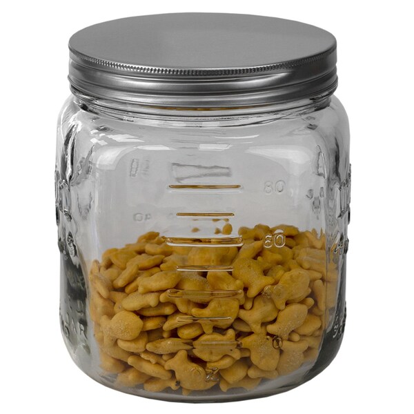 Home Basics 90 oz  Medium Mason Glass Canister, Clear - GC47601