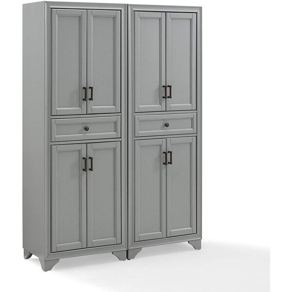 Alimentacion Tara Pantry Set, Distressed Gray - 2 Pantries - 2 Piece - AL2430838