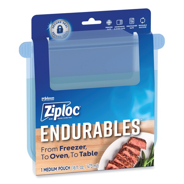 Ziploc Endurables Silicone Pouches, 2 Cups, 4.4 x 7.9, Clear, 8PK - 339966