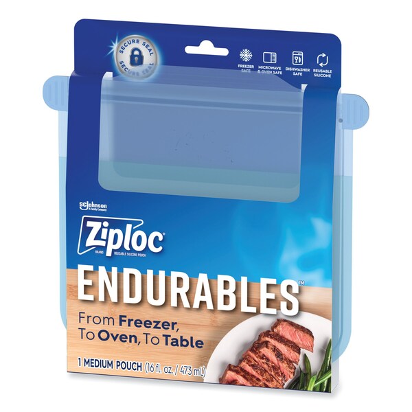 Ziploc Endurables Silicone Pouches, 2 Cups, 4.4 x 7.9, Clear, 8PK - 339966