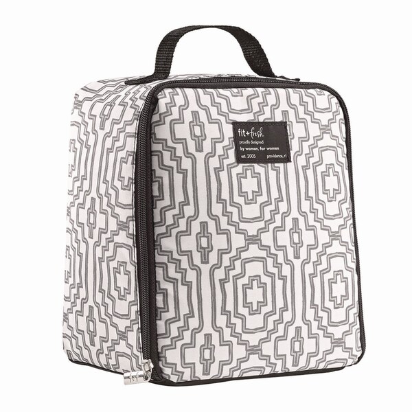 Fit + Fresh Lunch Bag, 8 x 6 x 10, Black and White Geometric - 7613FF3242