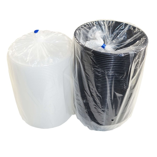 Cubeware Cubeware 32oz. Round Container Black Base With Clear Vented Lid, PK150 - CO-632B