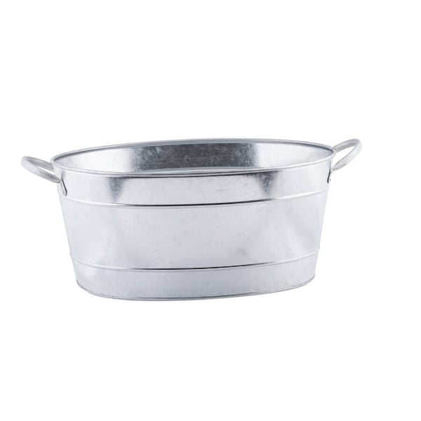 Tablecraft Oval Sngl Wall Bev Tub, Glv Steel, 19"X1" - HBT1914