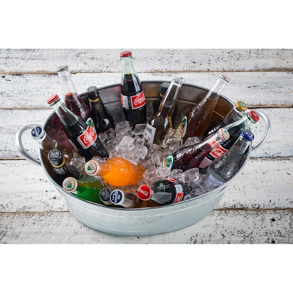 Tablecraft Oval Sngl Wall Bev Tub, Glv Steel, 19"X1" - HBT1914