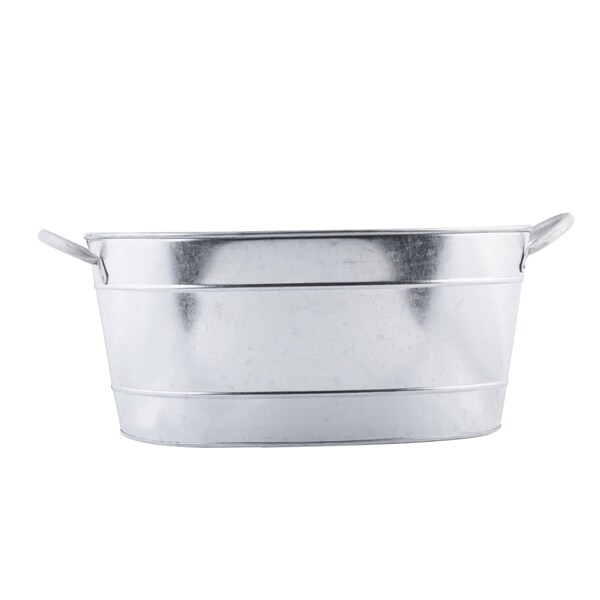 Tablecraft Oval Sngl Wall Bev Tub, Glv Steel, 19"X1" - HBT1914