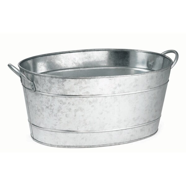 Tablecraft Oval Sngl Wall Bev Tub, Glv Steel, 19"X1" - HBT1914