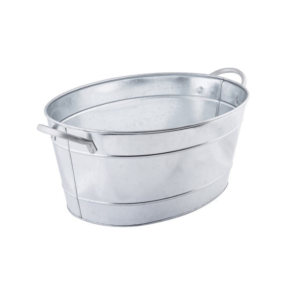 Tablecraft Oval Sngl Wall Bev Tub, Glv Steel, 19"X1" - HBT1914