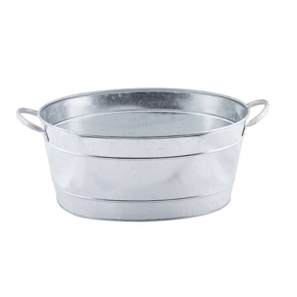 Tablecraft Oval Sngl Wall Bev Tub, Glv Steel, 19"X1" - HBT1914
