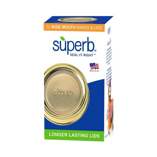 Superb Seal-It-Right Wide Mouth Canning Lids and Bands, 12PK - 90306