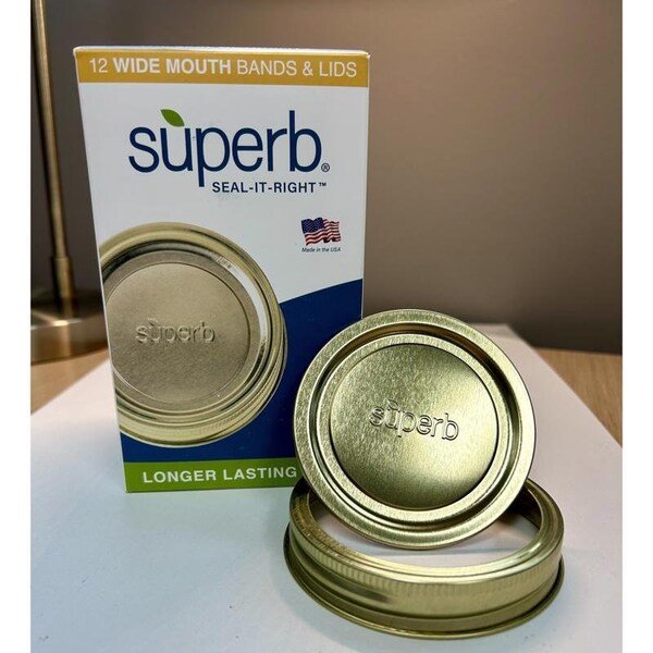 Superb Seal-It-Right Wide Mouth Canning Lids and Bands, 12PK - 90306