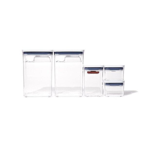 Good Grips POP Series Food Storage Container Set, Plastic, Clear/White - 11236500