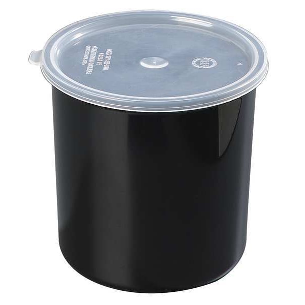 Carlisle Foodservice Poly-Tuf Crock w/Lid, 2.7 qt., Black, PK6 - 0302GR03