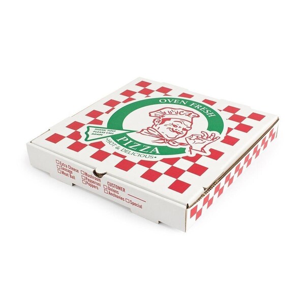 Pratt 4913 CPC 16 x 16 x 2 E-Flute Pizzeria White Corrugated Pizza Box, 50PK - PR55734