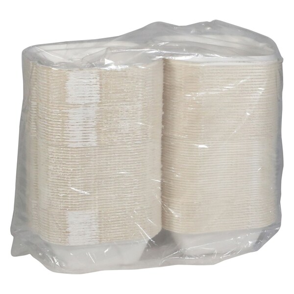 Pactiv Evergreen EarthChoice PFAS Free Compostable Hinged Lid Container, 6 x 6 x 3, Natural, Sugarcane, PK500 - YMCH0080PFFR