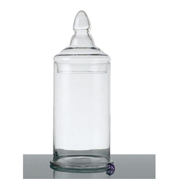 Diamond Star 16 x 6 in. Glass Jar with Lid, Clear - 83064