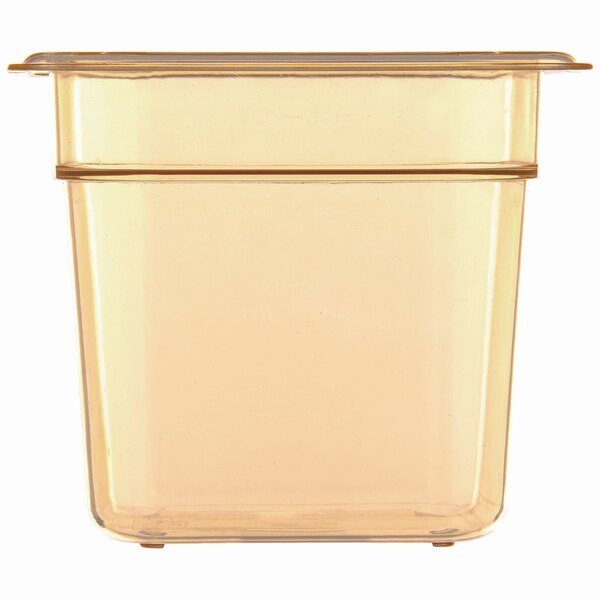 Carlisle Foodservice StorPlus High Heat Food Pan, 2.5 qt, 6.38 x 6.75 x 6, Amber, Plastic - 3088513