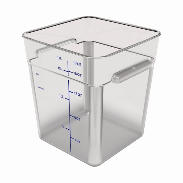 Carlisle Foodservice Squares Polycarbonate Food Storage Container, 6 qt, 8.75 x 8.75 x 7.31, Clear, Plastic - 1195207