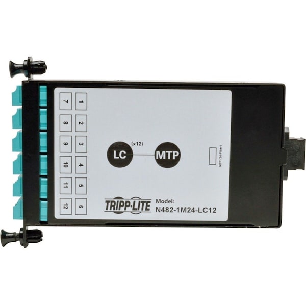 Casete de fibra Tripp Lite, 100Gb/120Gb, 24 MTP/MPO - N482-1M24-LC12