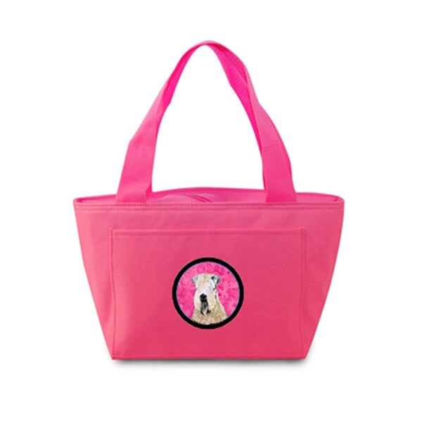 Carolines Treasures Pink Wheaten Terrier Soft Coated Zippered Insulated School Washable And Stylish Lunch Bag Cooler - SS4769-PK-8808