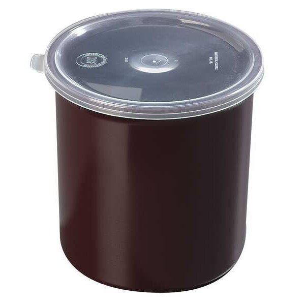 Carlisle Foodservice Poly-Tuf Crock w/Lid, 1.2 qt., Brown, PK12 - 0301GR01