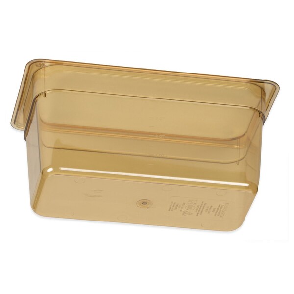Carlisle Foodservice StorPlus High Heat Food Pan, 5.7 qt, 12.75 x 12.75 x 6, Amber, Plastic - 3086213