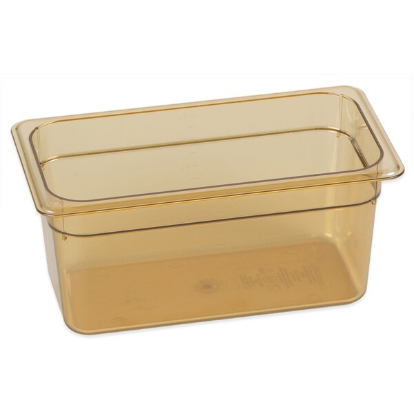 Carlisle Foodservice StorPlus High Heat Food Pan, 5.7 qt, 12.75 x 12.75 x 6, Amber, Plastic - 3086213