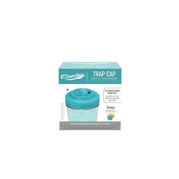Masontops Plastic Regular Mouth Trap Cap Mason Jar Lid 4-Count - TC4R