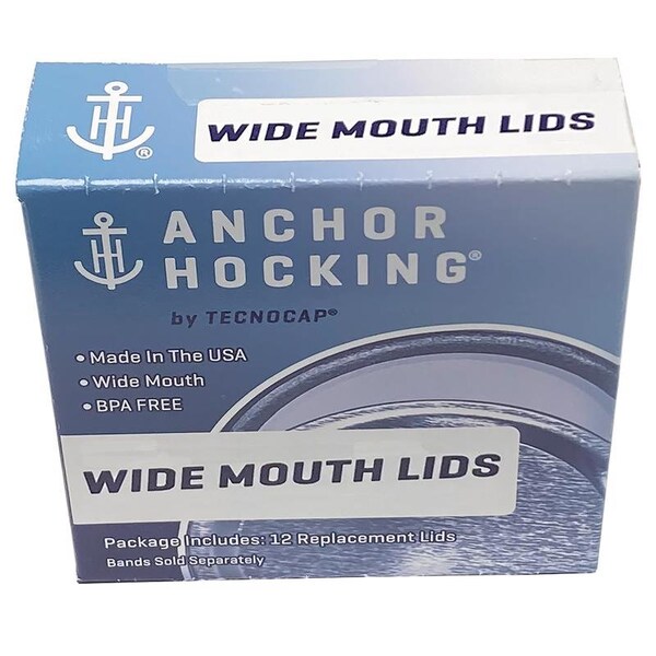 Tecnocap Tecnocap Anchor Hocking Wide Mouth Canning Lid 12 pk - HCR24TWL-G