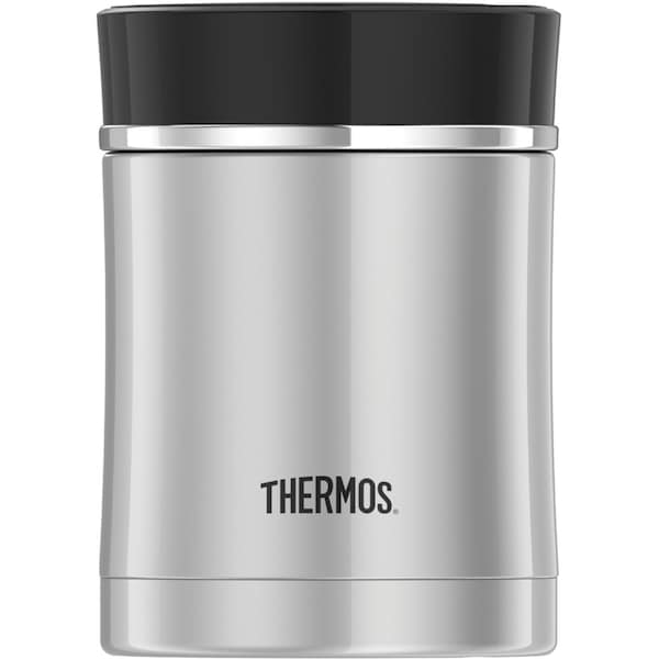 Thermos Sipp Stainless Steel Food Jar, 16 oz., Stainless Steel / Black - NS340BK004