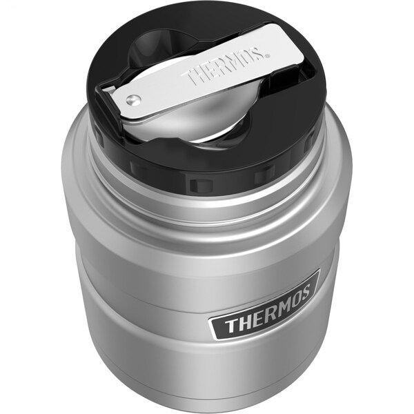 Thermos Stainless Steel Food Jar w/Folding Spoon, 16 oz., Matte Steel - SK3000MSTRI4