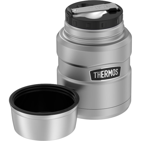 Thermos Stainless Steel Food Jar w/Folding Spoon, 16 oz., Matte Steel - SK3000MSTRI4
