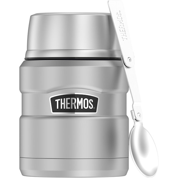 Thermos Stainless Steel Food Jar w/Folding Spoon, 16 oz., Matte Steel - SK3000MSTRI4