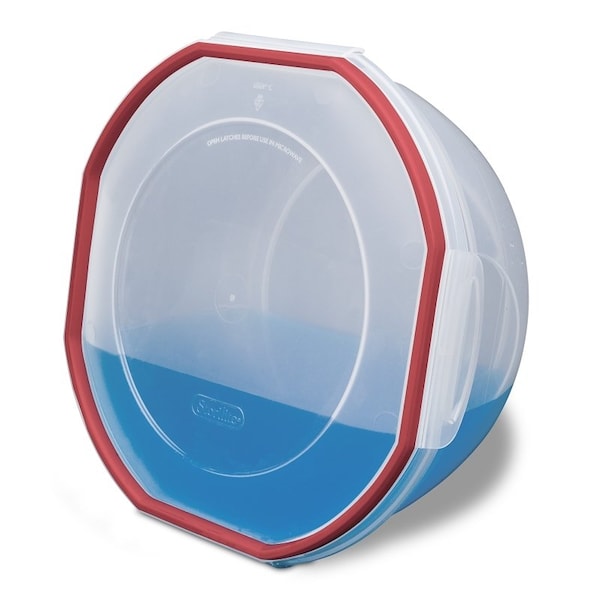 Sterilite UltraSeal 0 Storage Bowl, 81 qt Capacity, Plastic, ClearRocket Red, 558 in Dia, 12 in H - 3958602